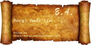 Bergl Amália névjegykártya